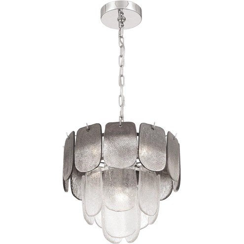Bianca 5-Light Pendant in Polished Nickel and Crystalline Smoke