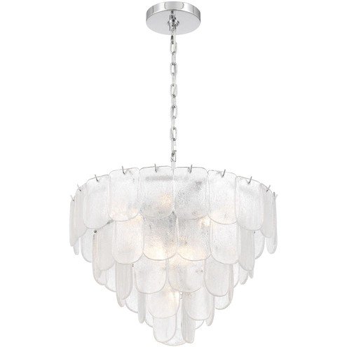 Bianca 12-Light Chandelier in Polished Nickel and Crystalline