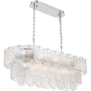 Bianca 12-Light Linear Pendant in Polished Nickel and Crystalline