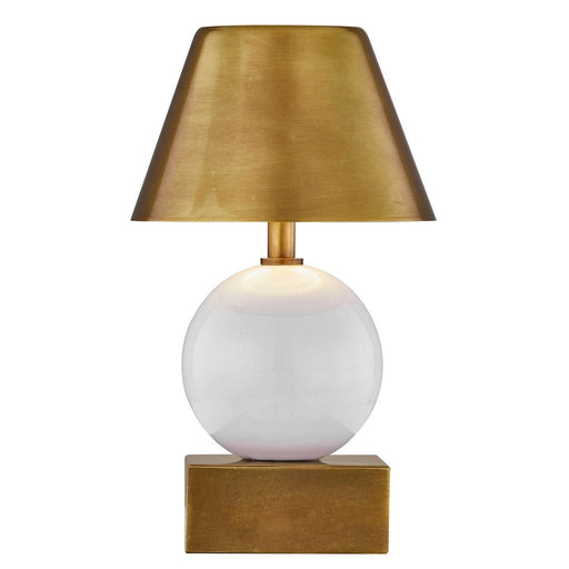 Silas Rechargeable Table Lamp in Ceramic and Brass