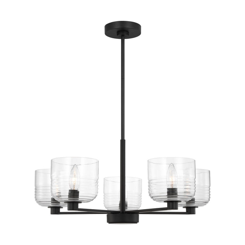 Lochdale Medium 5-Light Chandelier in Midnight Black