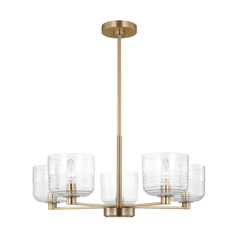 Lochdale Medium 5-Light Chandelier in Satin Brass