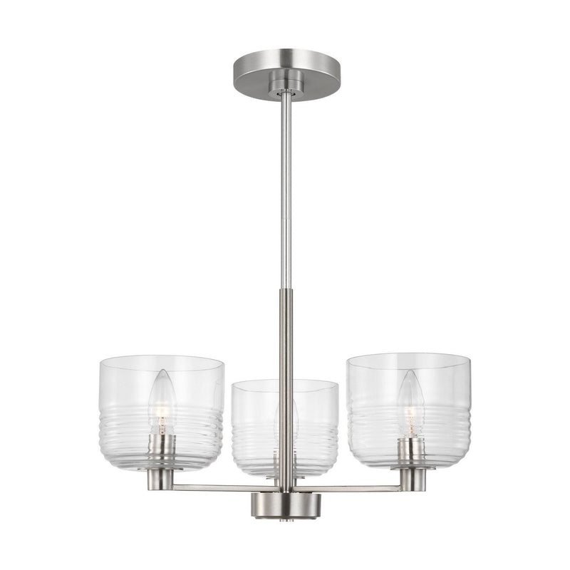 Lochdale Small 3-Light Chandelier in Brushed Nickel