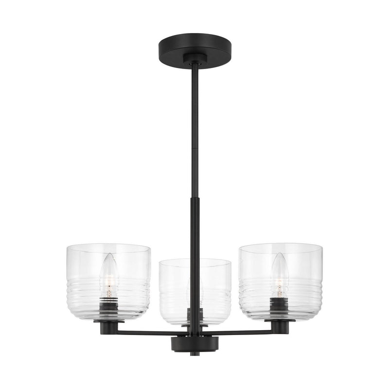 Lochdale Small 3-Light Chandelier in Midnight Black