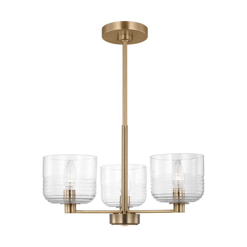 Lochdale Small 3-Light Chandelier in Satin Brass
