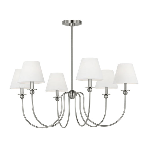 Elsay 6-Light Large Chandelier in Brushed Nickel