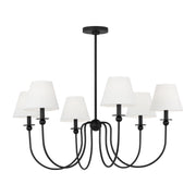 Elsay 6-Light Large Chandelier in Midnight Black