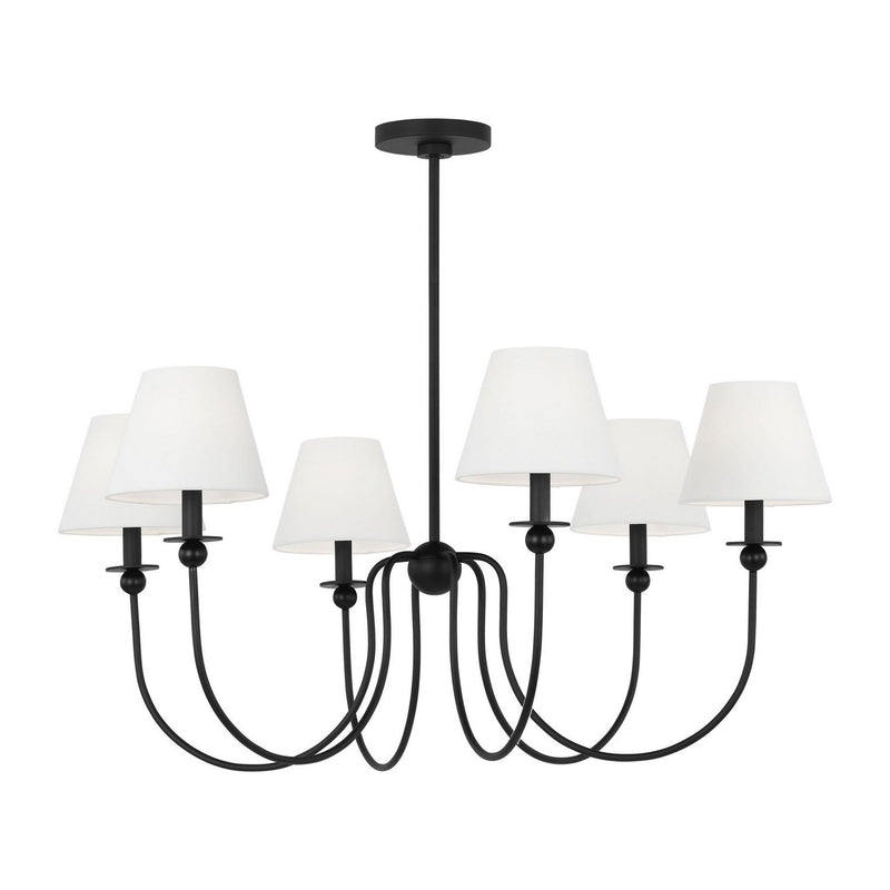Elsay 6-Light Large Chandelier in Midnight Black