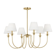 Elsay 6-Light Large Chandelier in Satin Brass