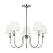 Elsay 5-Light Medium Chandelier in Brushed Nickel