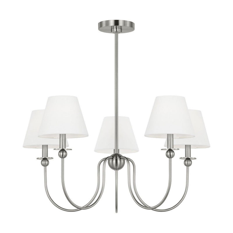 Elsay 5-Light Medium Chandelier in Brushed Nickel