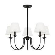 Elsay 5-Light Medium Chandelier in Midnight Black