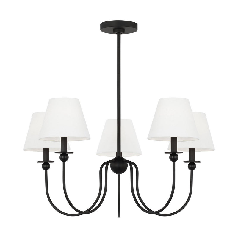 Elsay 5-Light Medium Chandelier in Midnight Black