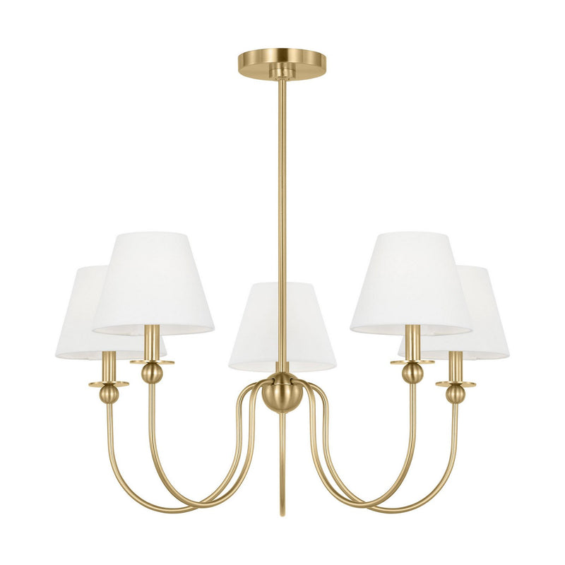 Elsay 5-Light Medium Chandelier in Satin Brass