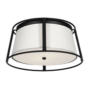 Cortes 2-Light Medium Flush Mount in Midnight Black