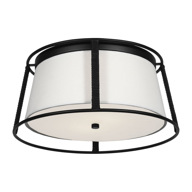 Cortes 2-Light Medium Flush Mount in Midnight Black