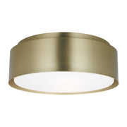 Dartmore 2-Light Medium Flush Mount in Satin Brass