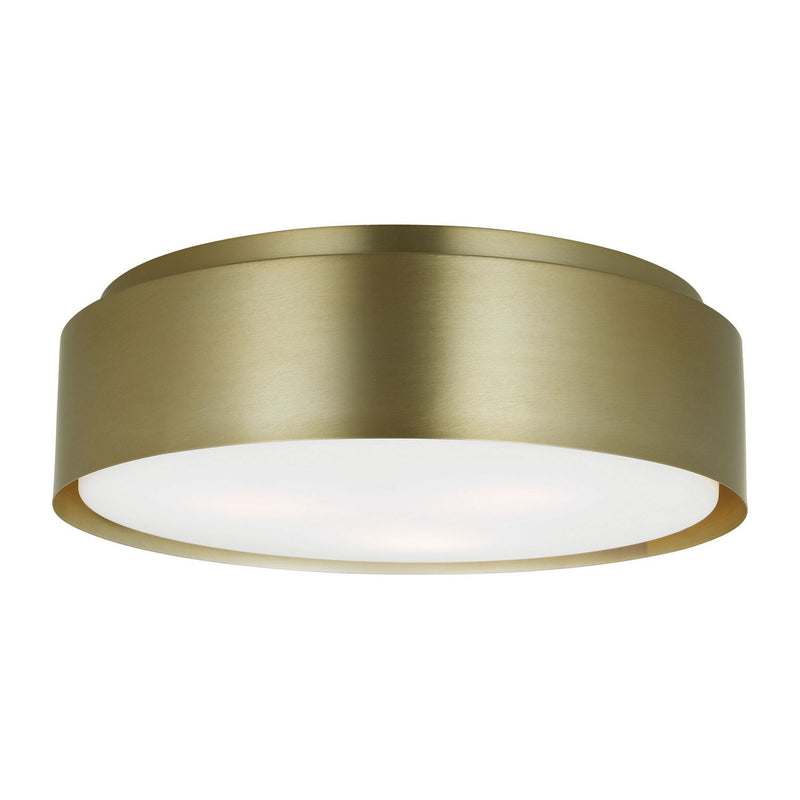 Dartmore 3-Light Large Flush Mount in Satin Brass