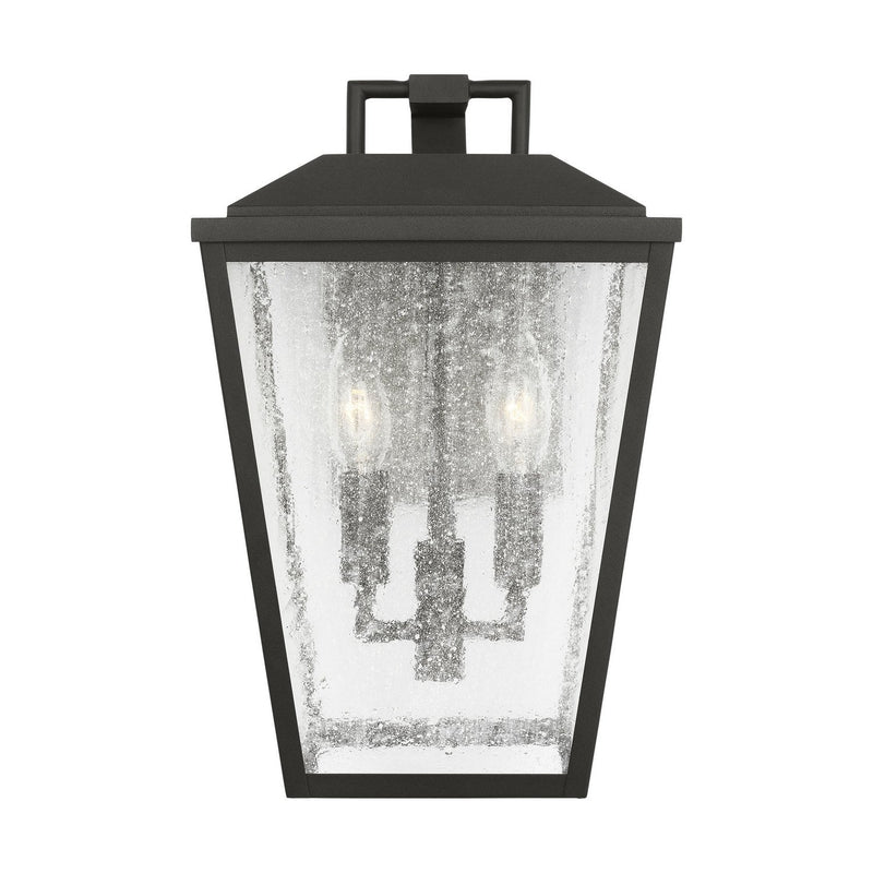 Kennewick Medium 2-Light Outdoor Wall Lantern in Textured Black