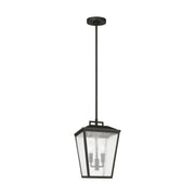Kennewick Medium 2-Light Outdoor Lantern Pendant in Textured Black
