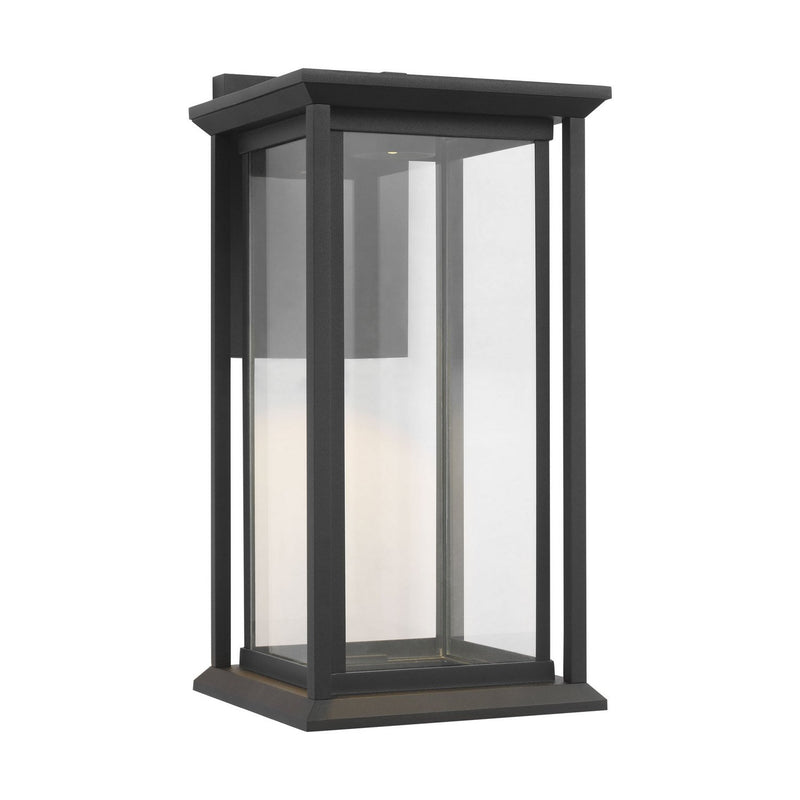 Audley 15" LED Outdoor Wall Lantern in Textured Black