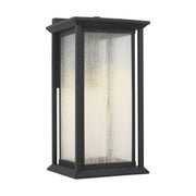 Audley 15" LED Outdoor Wall Lantern in Textured Black