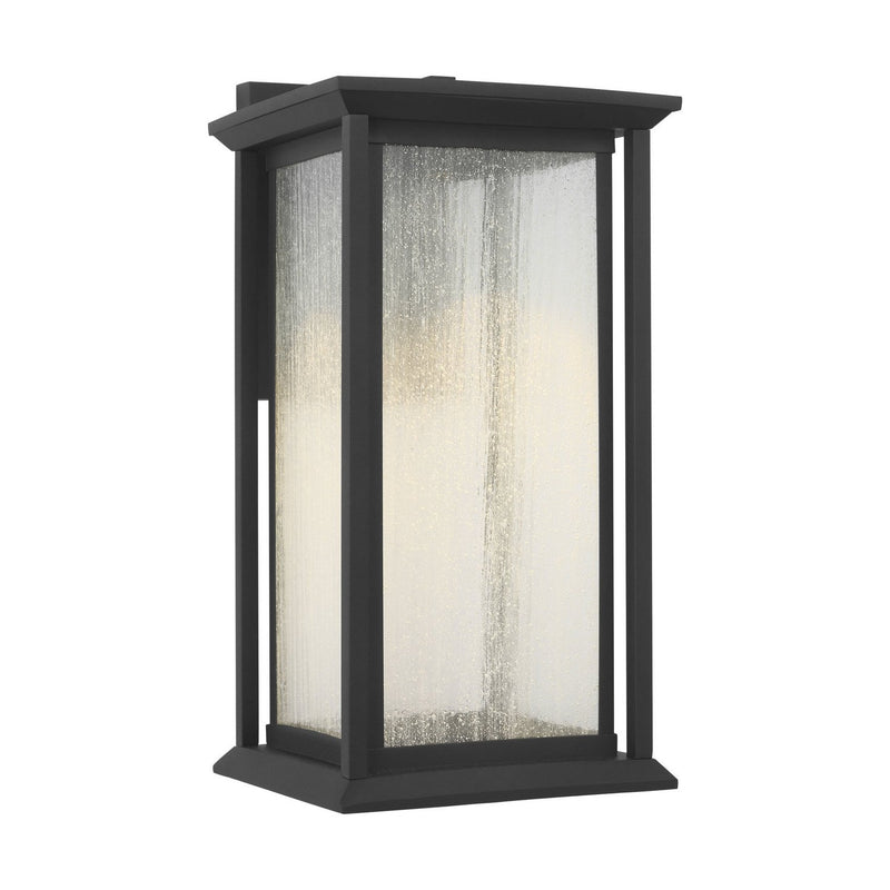 Audley 15" LED Outdoor Wall Lantern in Textured Black