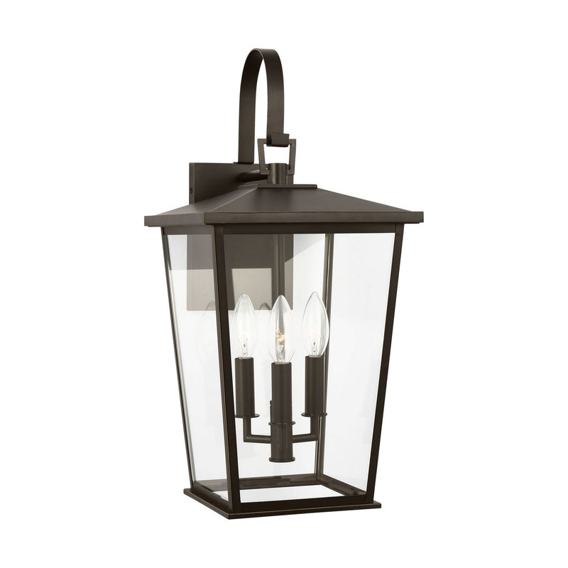 Linton 3-Light Outdoor Wall Lantern in Antique Bronze
