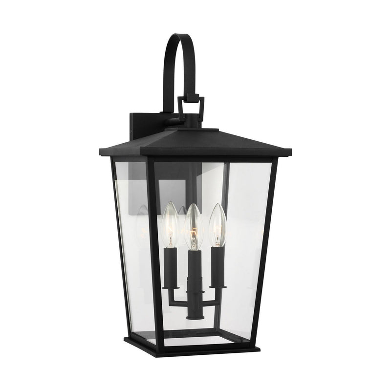 Linton 3-Light Outdoor Wall Lantern in Textured Black
