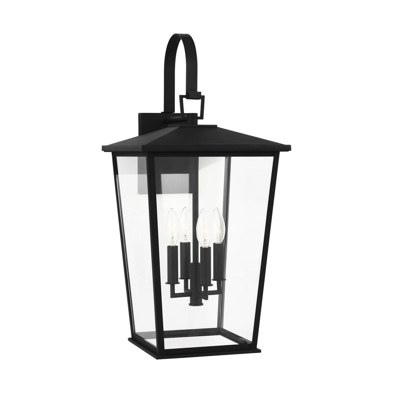 Linton 4-Light Outdoor Wall Lantern in Textured Black