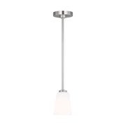 Miles Etched Glass Mini Pendant in Brushed Nickel