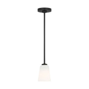 Miles Etched Glass Mini Pendant in Midnight Black