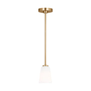Miles Etched Glass Mini Pendant in Satin Brass