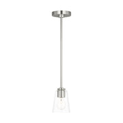 Miles Clear Glass Mini Pendant in Brushed Nickel