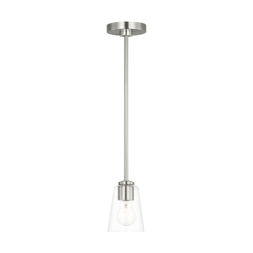 Miles Clear Glass Mini Pendant in Brushed Nickel