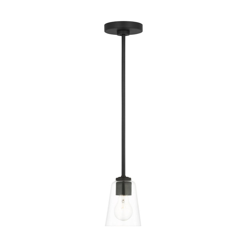 Miles Clear Glass Mini Pendant in Midnight Black