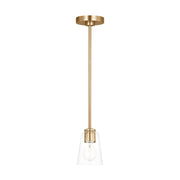 Miles Clear Glass Mini Pendant in Satin Brass
