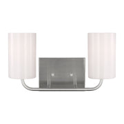 Rhett 2-Light Bath Vanity Light in Brushed Steel