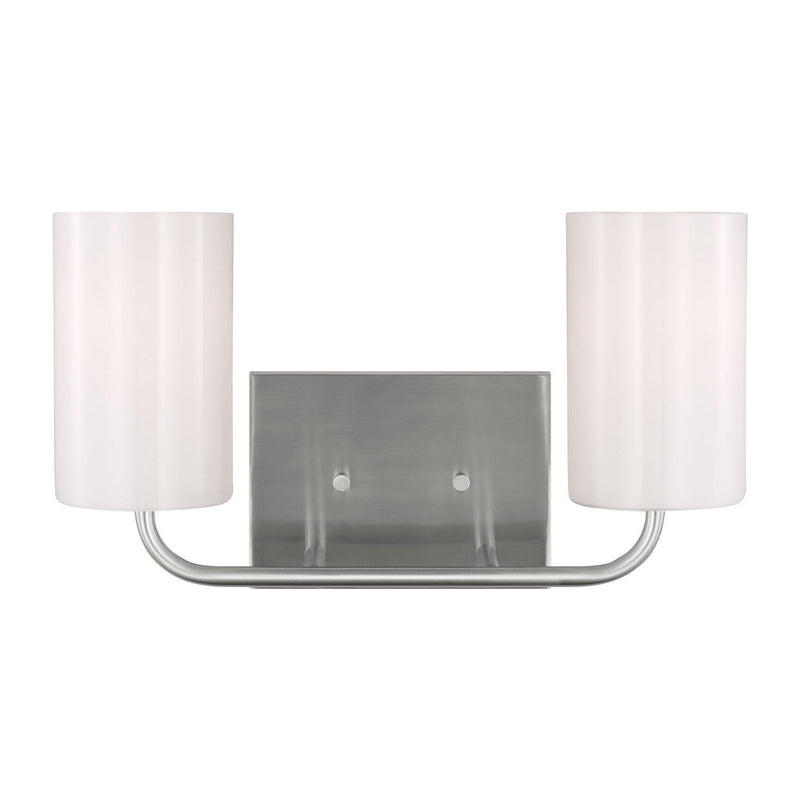 Rhett 2-Light Bath Vanity Light in Brushed Steel
