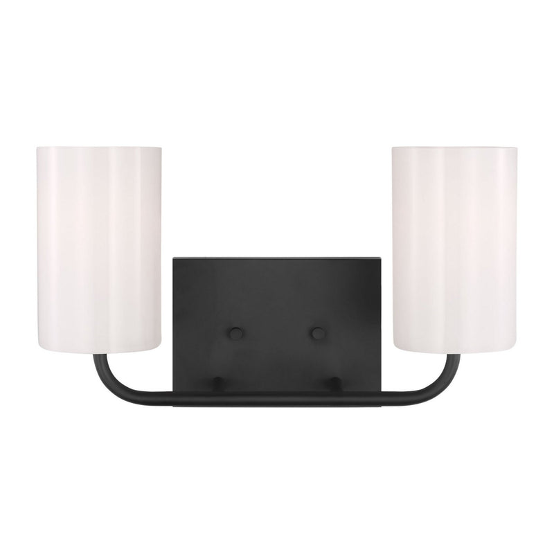 Rhett 2-Light Bath Vanity Light in Midnight Black