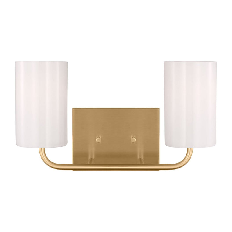 Rhett 2-Light Bath Vanity Light in Satin Brass