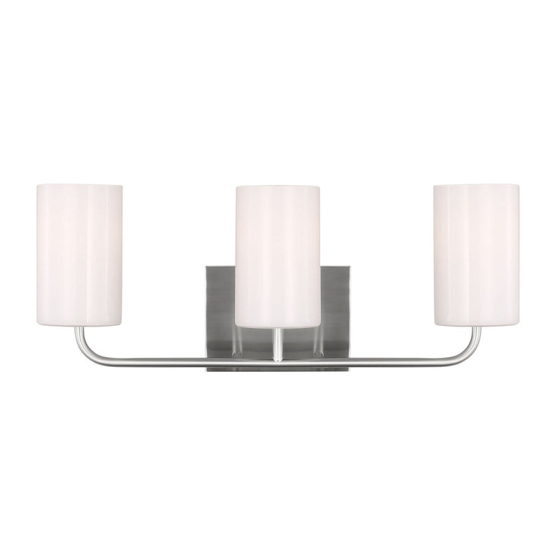 Rhett 3-Light Bath Vanity Light in Brushed Steel