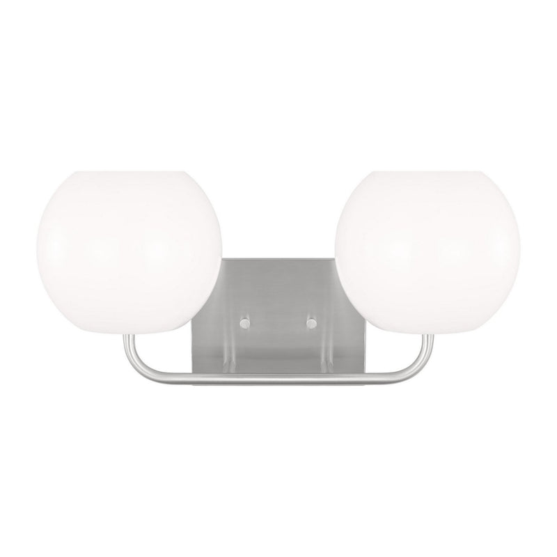 Rory 2-Light Bath Vanity Light in Brushed Steel