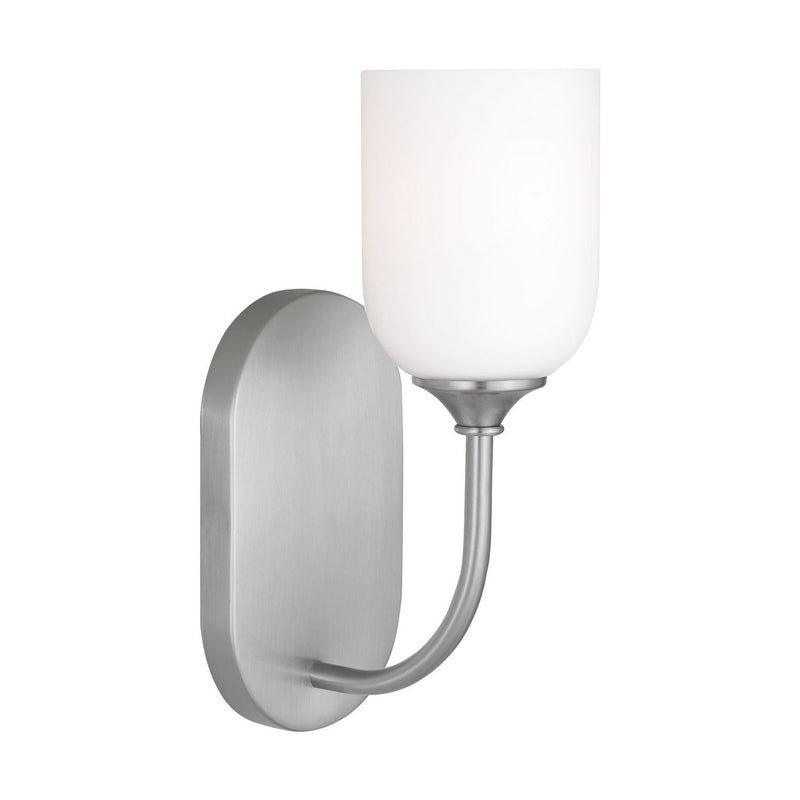 Emile Bath Sconce in Brushed Steel