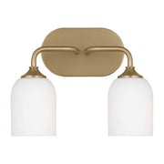 Emile 2-Light Bath Vanity Light in Satin Brass