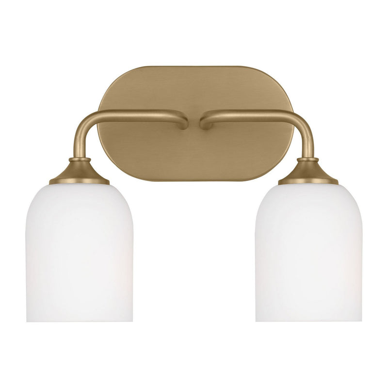 Emile 2-Light Bath Vanity Light in Satin Brass