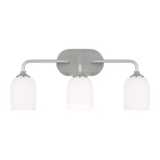 Emile 3-Light Bath Vanity Light in Brushed Steel