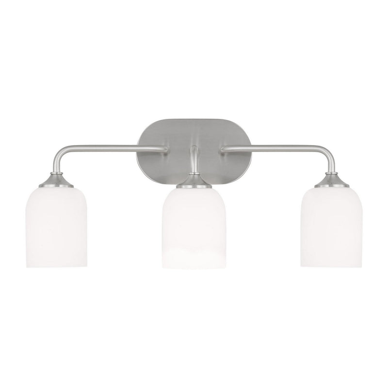 Emile 3-Light Bath Vanity Light in Brushed Steel