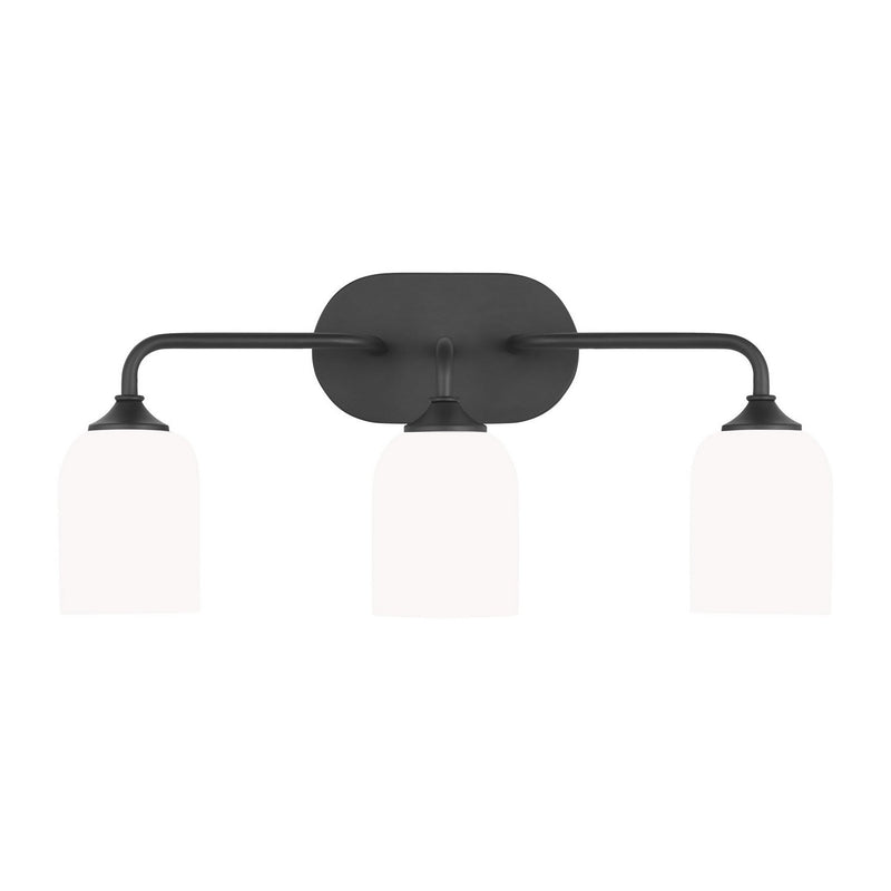Emile 3-Light Bath Vanity Light in Midnight Black