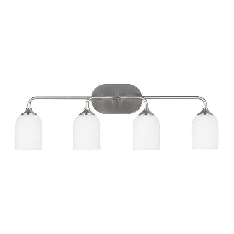 Emile 4-Light Bath Vanity Light in Brushed Steel